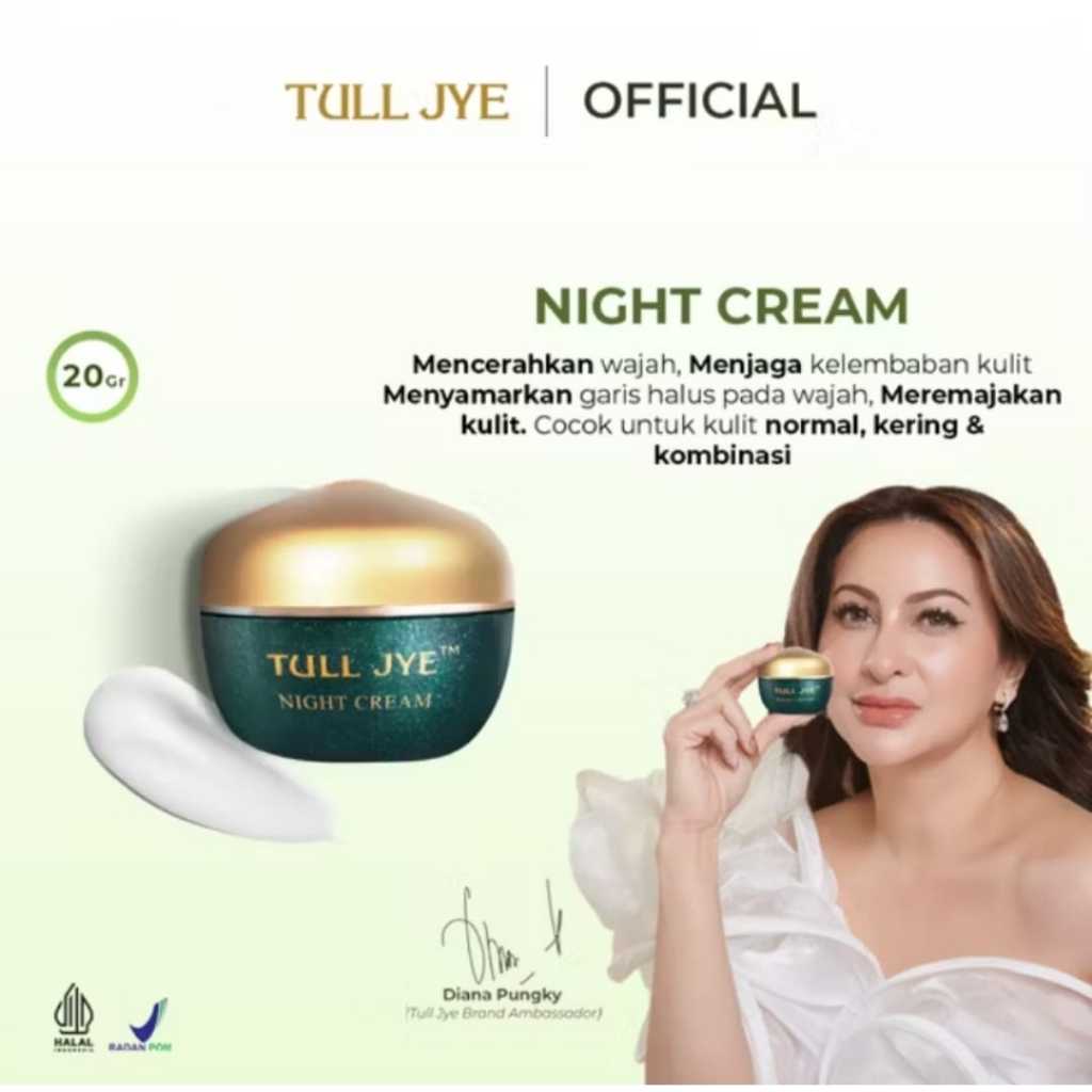 Tull Jye Night Cream Hijau / Tull Jye Cream Malam Hijau ORIGINAL 20gr / Cream Malam Tull Jye