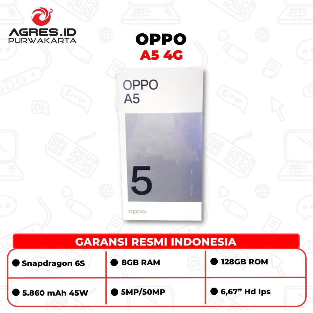 Oppo A5 4G Ram 8GB Rom 128GB Snapdragon 6s Garansi Resmi
