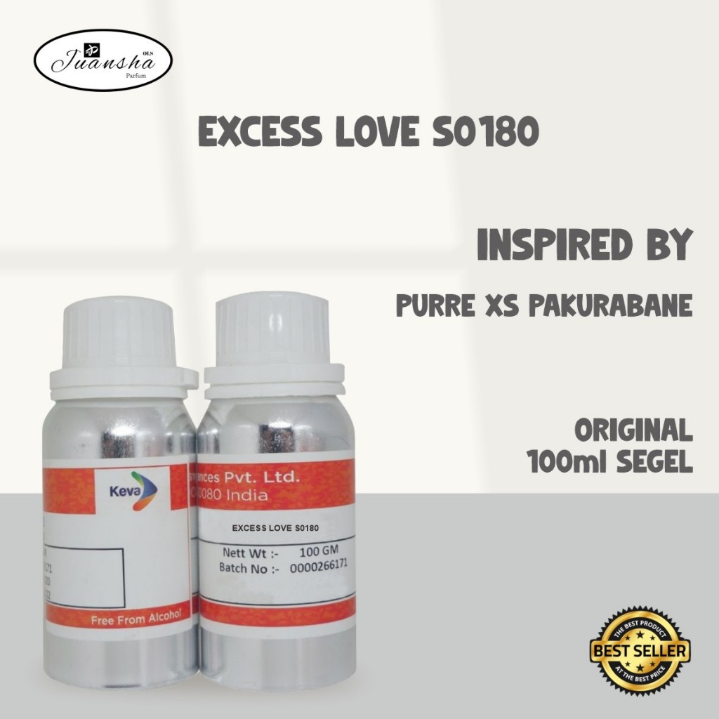 BIBIT PARFUM MURNI PERFUME EXCESS LOVE S0180 -  PURE XS PAKURABANE   PRODUK KEVA SEGEL 100ML