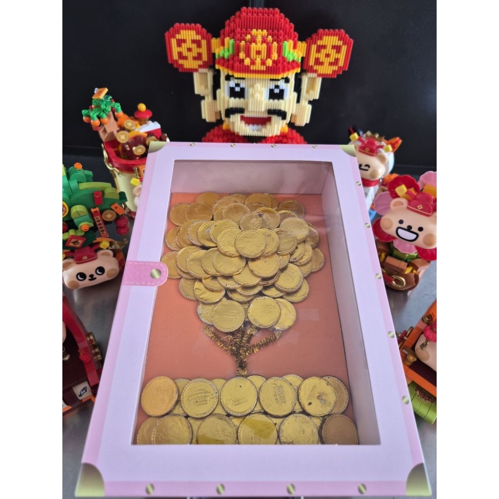 Hampers imlek coklat koin emas model zhaocaishu hadiah happy new year,imlek sincia
