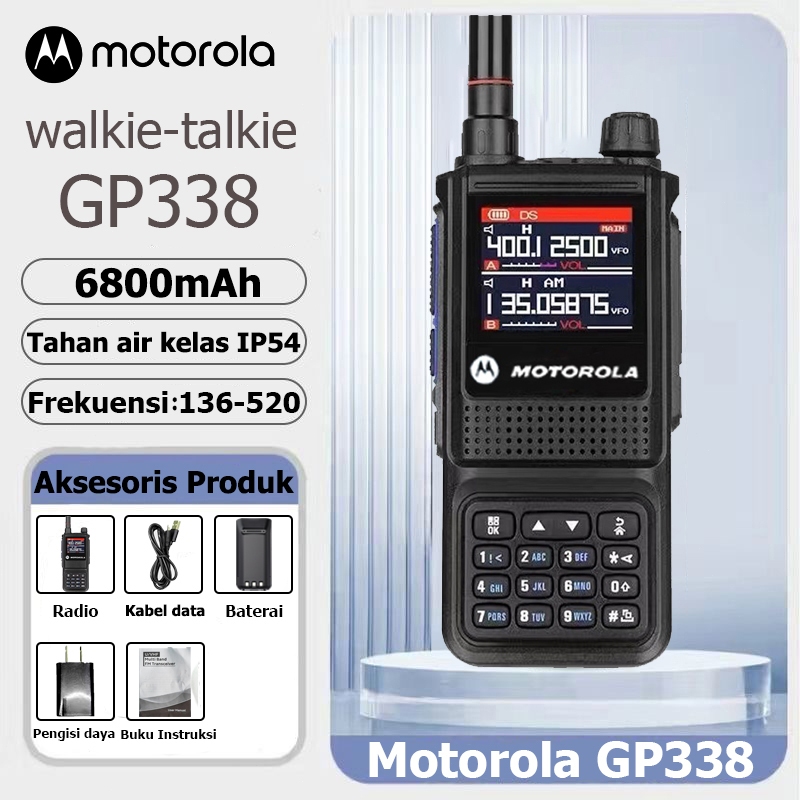 HT Motorola Walkie Talkie GP338Plus Handy Talky outdoor 15Watt FM radio copy frequency Garansi 12 bu