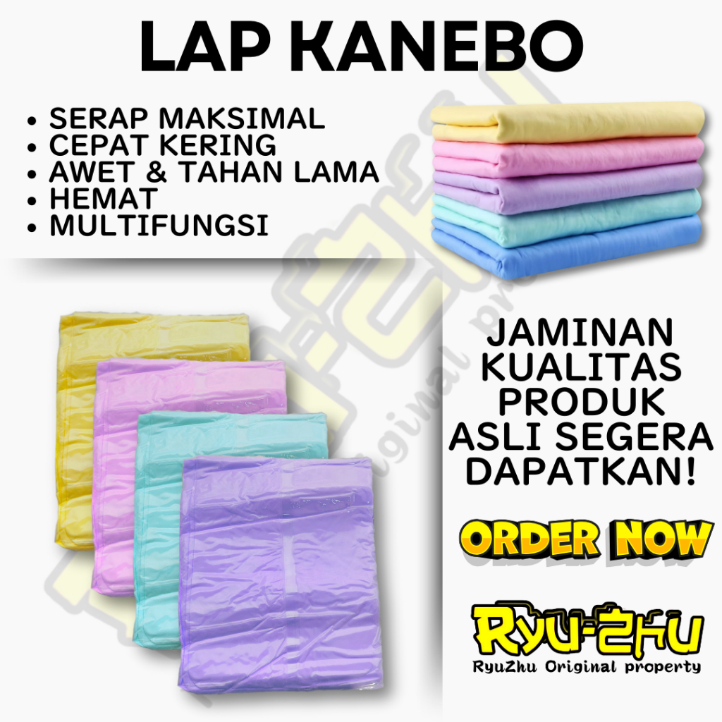 Lap Kanebo Refill Daya Serap Tinggi serat Lembut dan Kuat tebal 2mm Kanebo Plas Chamois 42 x 31.5 cm