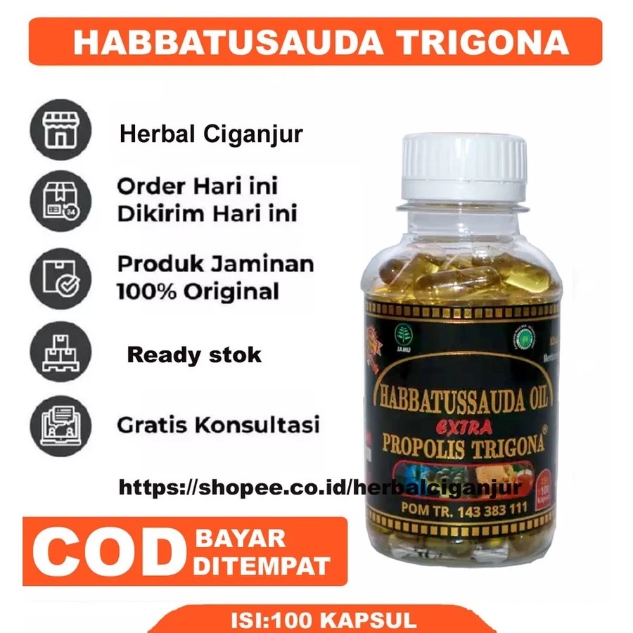 Habbatussauda Trigona 100 Kapsul - Habbatussauda Oil Extra Propolis Trigona - BPOM