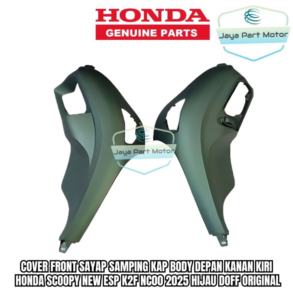 Cover Body Samping Depan Scoopy 2025 Cover Sayap Scoopy New 2025 Kanan Kiri Hijau Doff Original