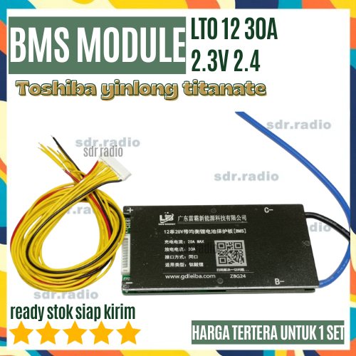 BMS LTO 12 String baterai lithium BMS 30A Toshiba yinlong titanate 2.3V 2.4