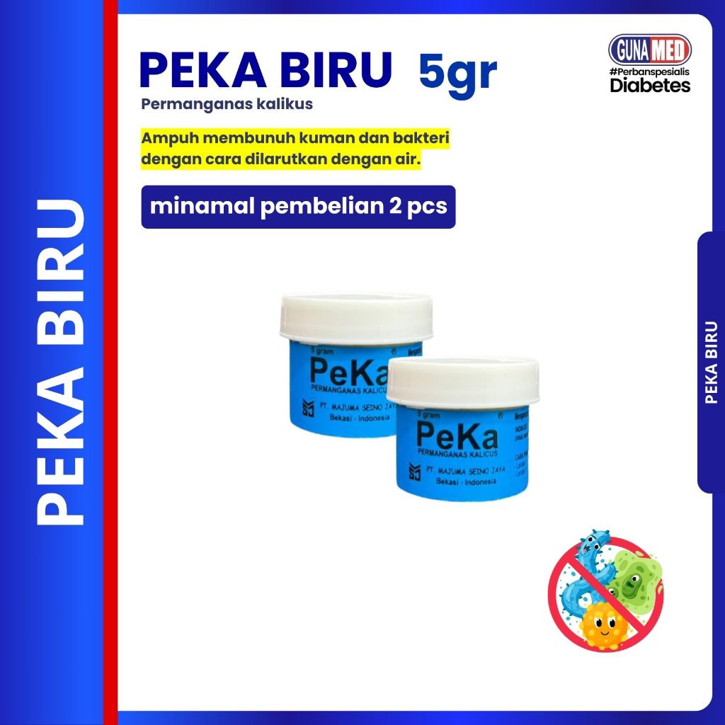PK PEKA PERMANGANAS KALIKUS OBAT KULIT JAMUR GATAL BIRU ISI 5GR KUNING 2GR OBAT KORENG LUKA