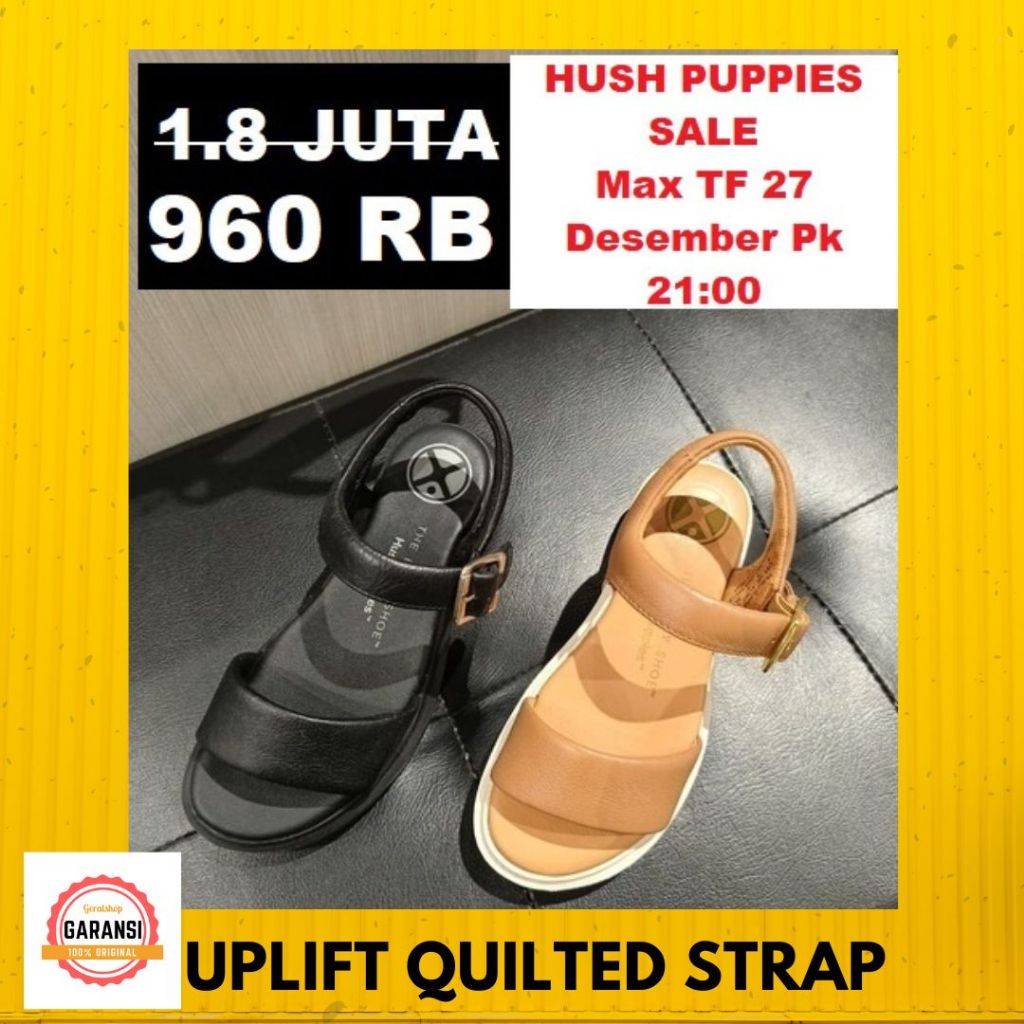 Sandal wedges Hush Puppies sale UPLIFT QUILTED 100% original