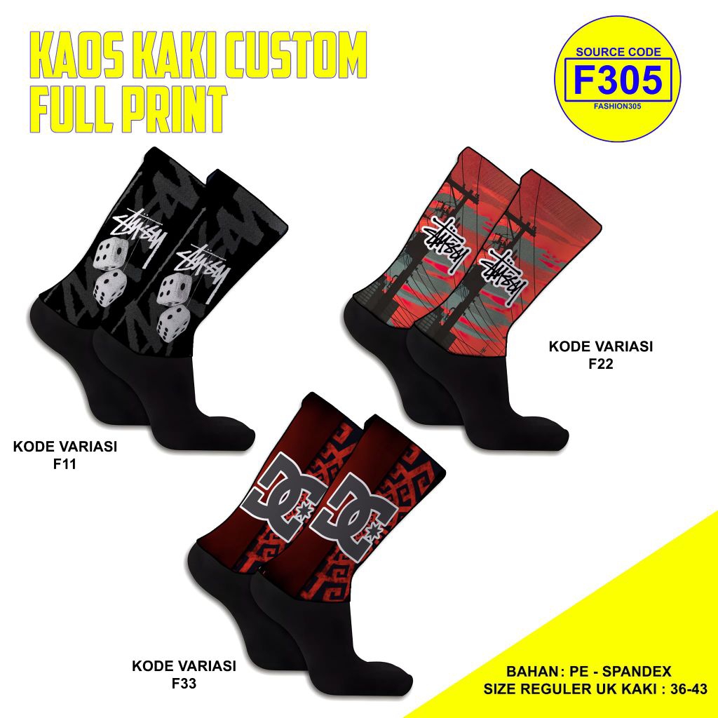 KAOS KAKI MOTIF STREETWEAR KAOS KAKI CUSTOM