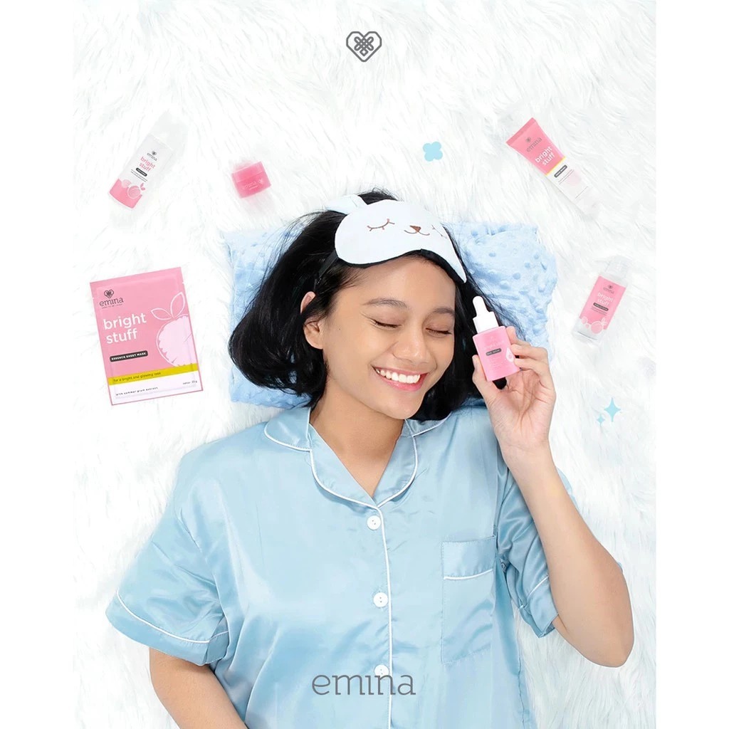Emina Bright Stuff Sheet Mask - Masker Wajah Emina Essence Sheet Mask / EMINA BRIGHT STUFF ESSENCE S