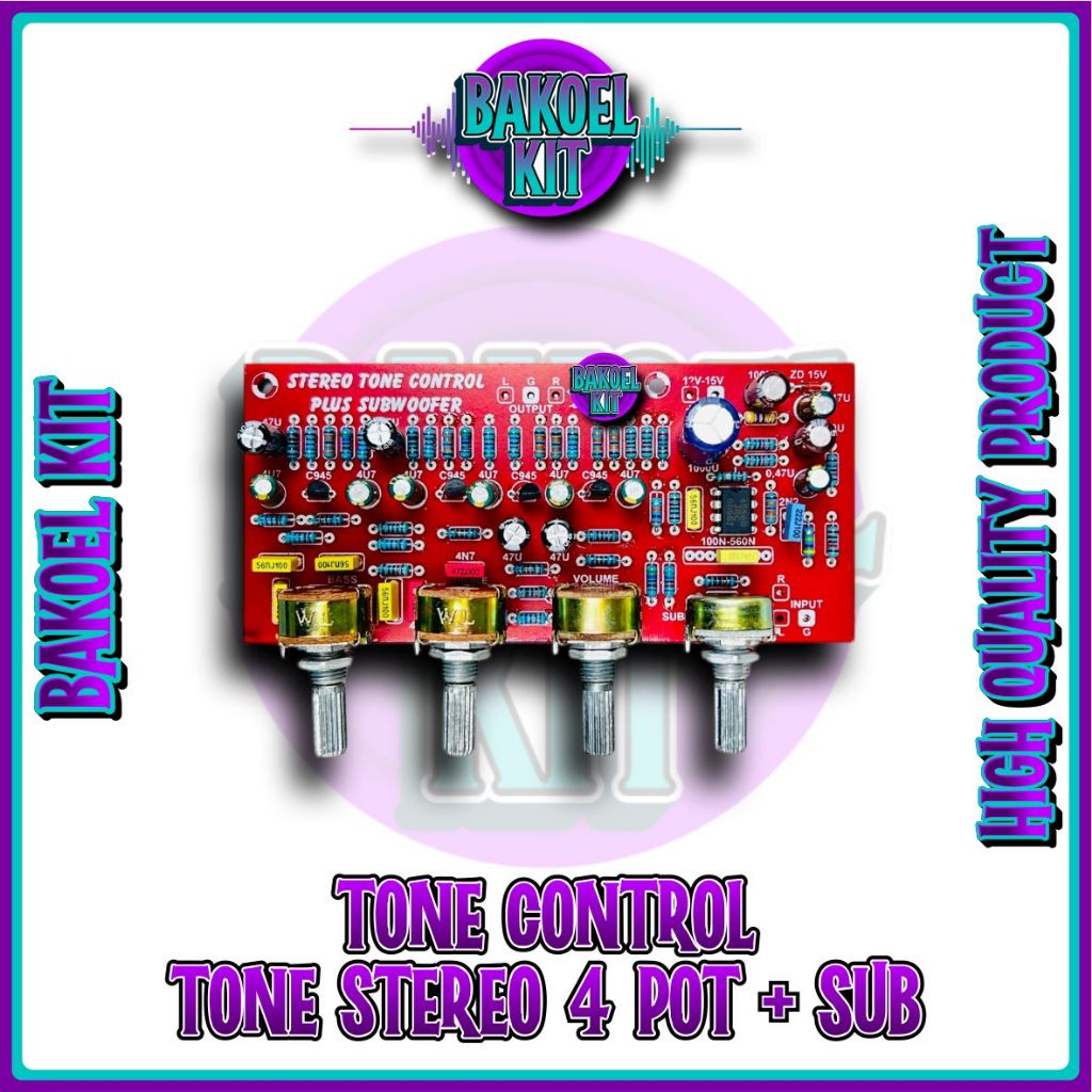 Tone control Stereo 4 Potensio Tone 4 pot stereo subwofer ups