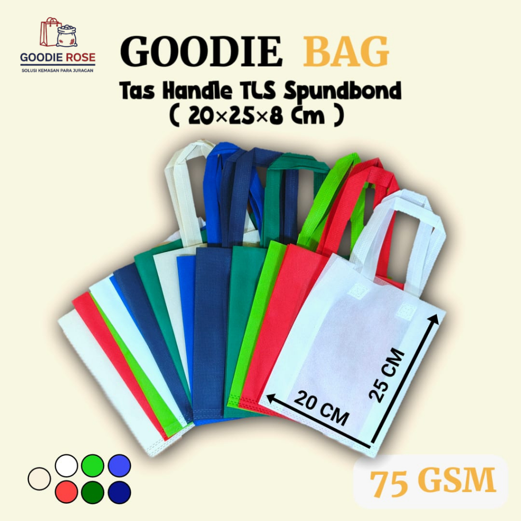 GOODIE BAG TLS 20 / TAS HANDLE TLS SPUNBOND 20x25x8 CM / TAS BELANJA