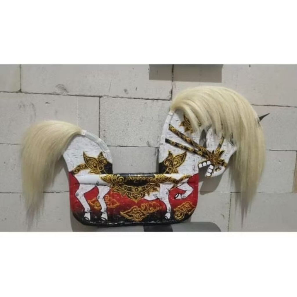 Rambut sintetis jaranan warna putih tulang model suri (Depan belakang) HANYA JUAL RMBUT TDK SM JARAN