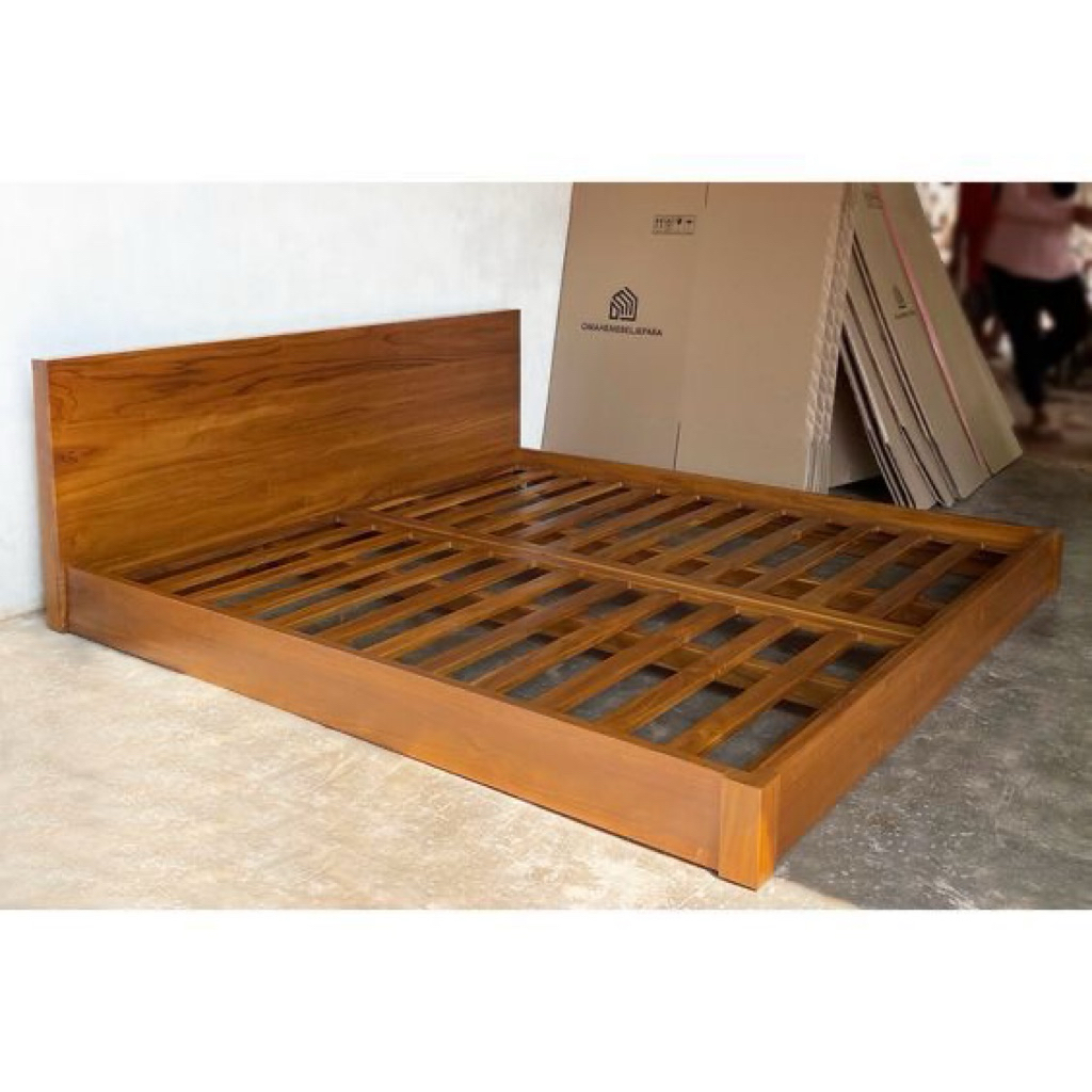 dipan minimalis kayu jati solid 180x200