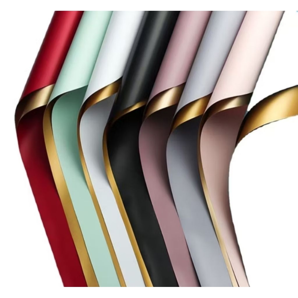 (5lembar)kertas buket 2 warna dan gold