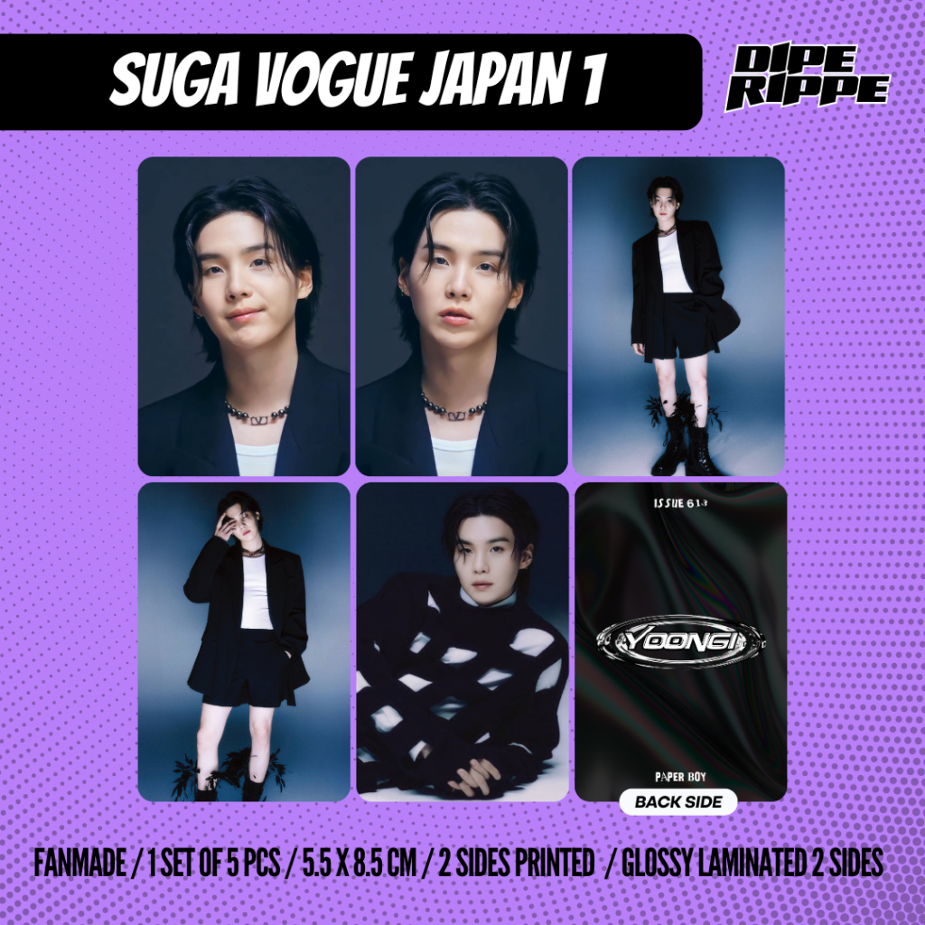 BTS - [1 SET ISI 5 PCS] BANGTAN SUGA YOONGI AGUST D VOGU3 JAPAN