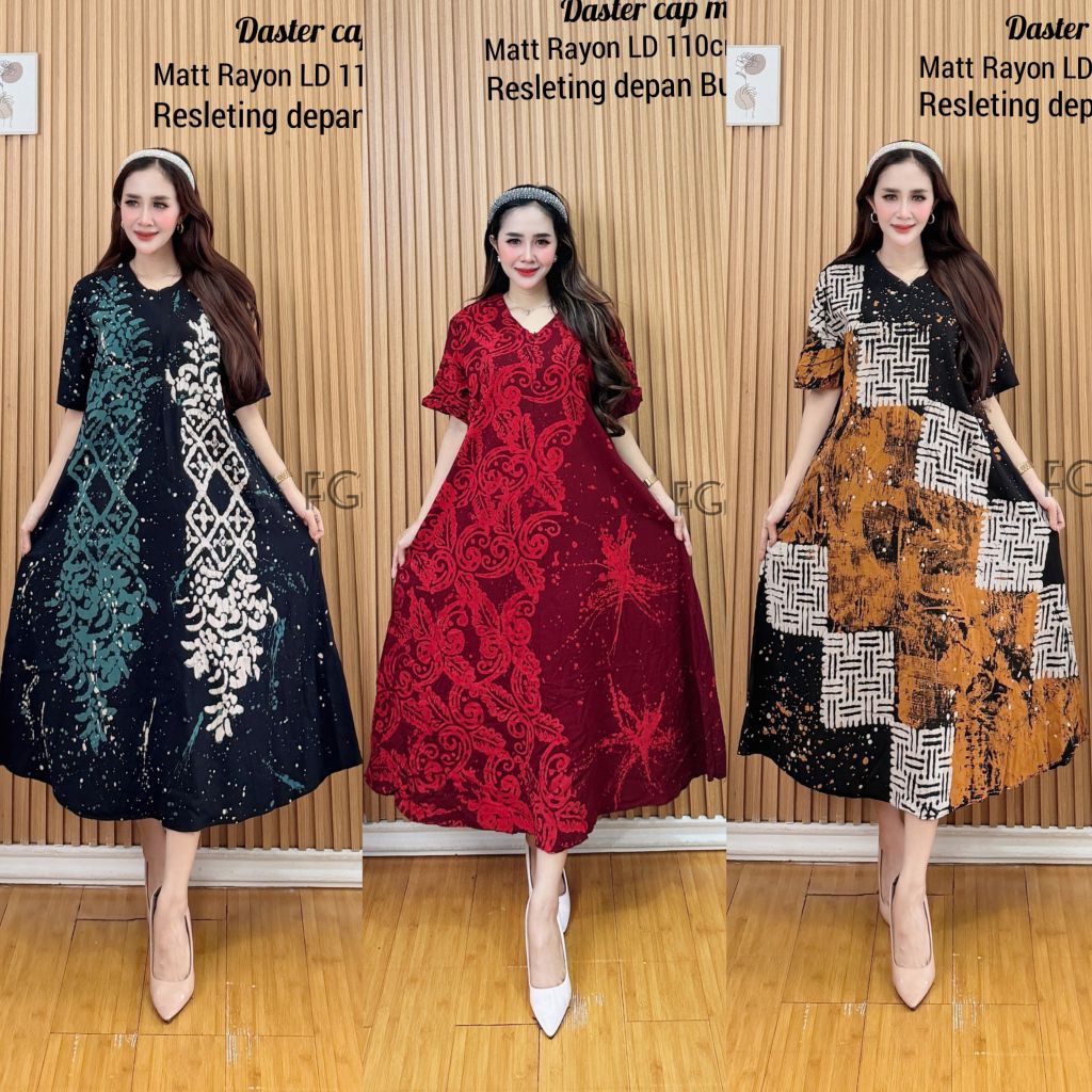 Promo - Daster wanita terbaru Twill Rayon Super Premium original modern lengan pendek kekinian Batik