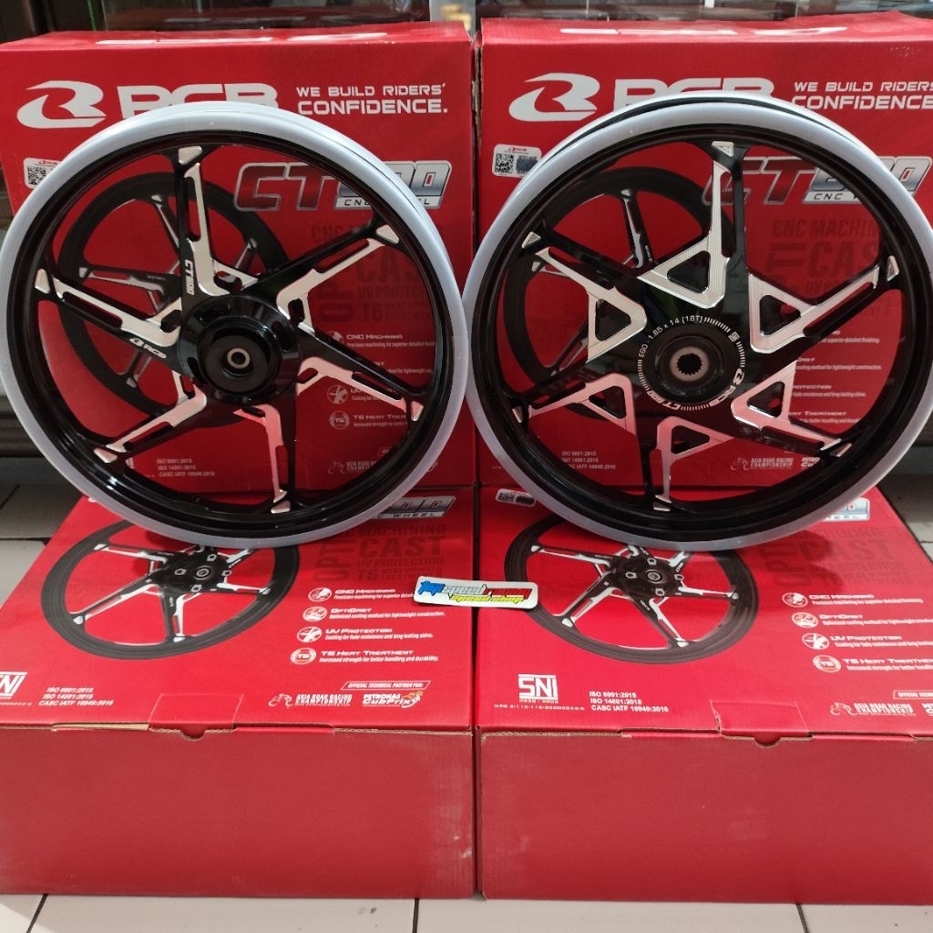 VELG RCB CT600 VELG CNC HITAM BUAT BUAT YAMAHA MIO / MIO SOUL / MIO SPORTY / MIO SMALL FINO KARBU