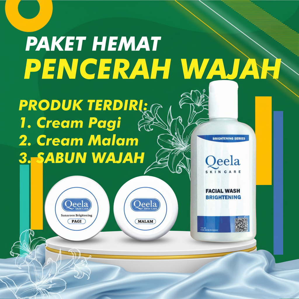 Qeela Skincare - Paket Hemat Krim Penghilang Flek Hitam di Wajah (Sabun) | Krim Flek Hitam