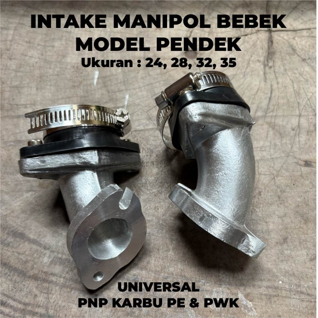 INTAKE MANIPOL MOTOR BEBEK UNIVERSAL MODEL PENDEK MIRING KARBU PE PWK UK 24 28 32 35