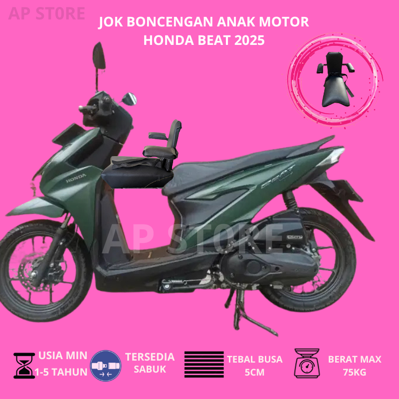 Jok Boncengan Anak Dengan Sandaran Motor BEAT 2025 Kursi Dudukan Anak Motor Matic