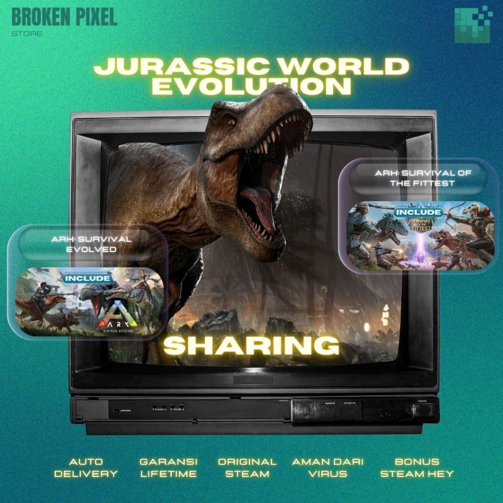 [BONUS GAME STEAM] Jurassic World Evolution (Sharing With Ark: Survival Evolved & ARK: Survival of t