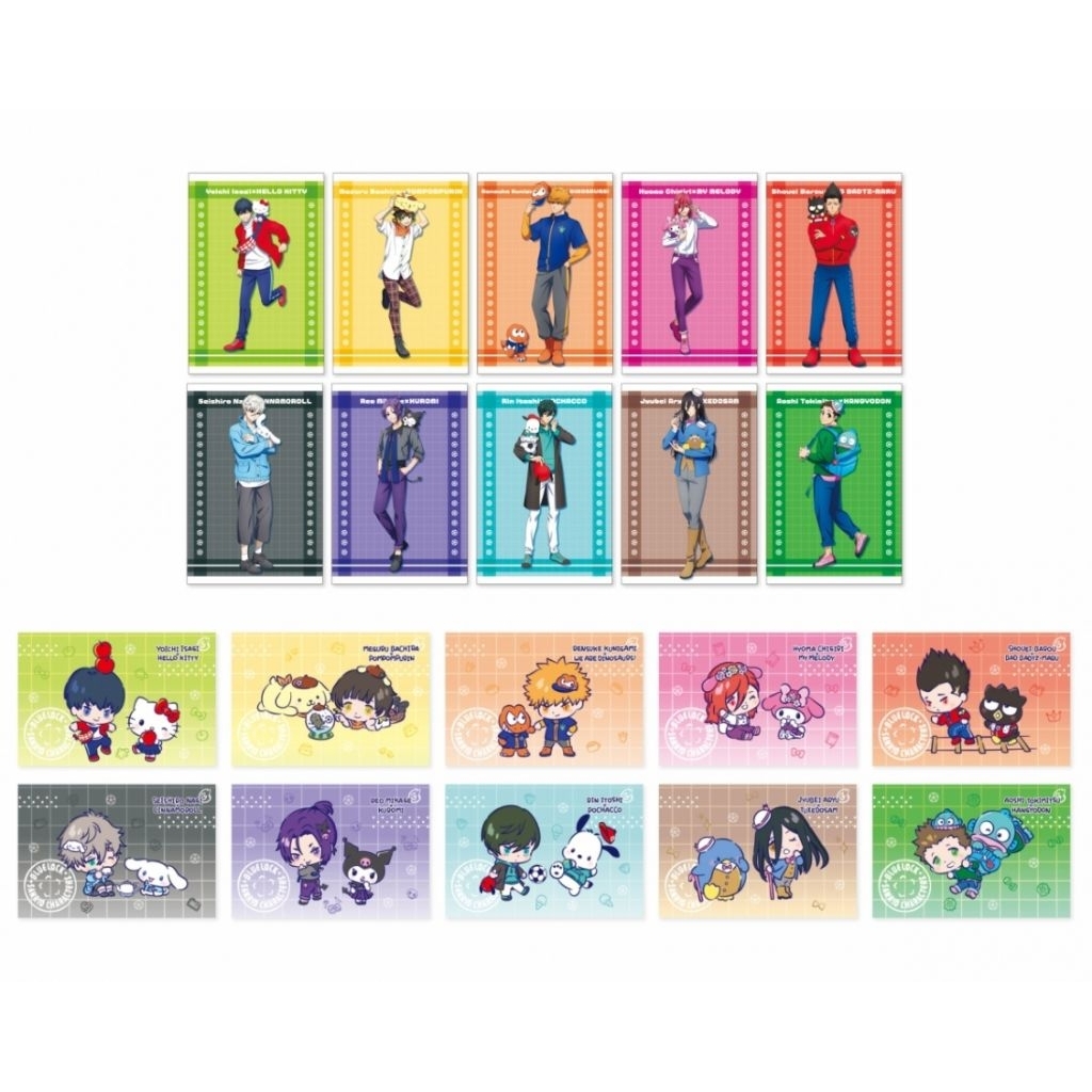 Set Postcard Anime Blue Lock × Sanrio Characters