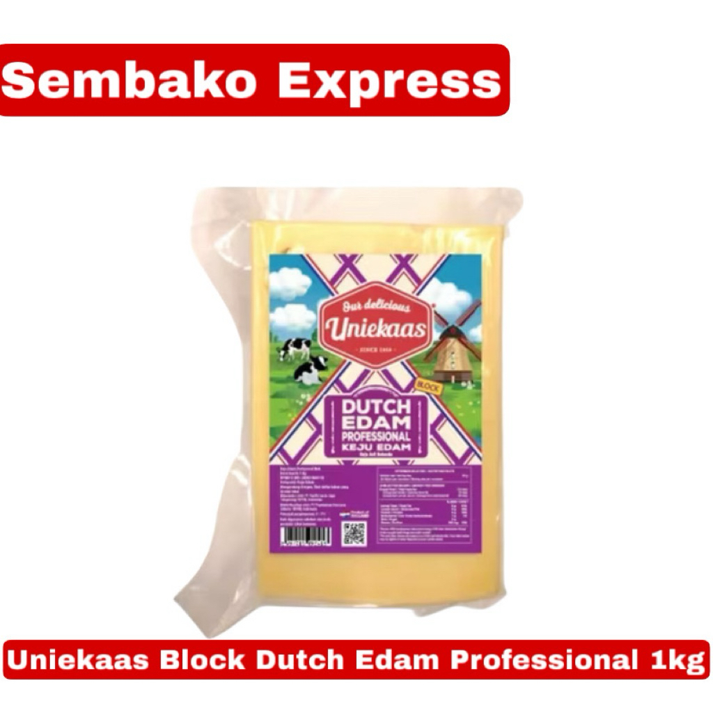Uniekaas Block Dutch Edam Professional 1kg - Keju Edam Import Premium