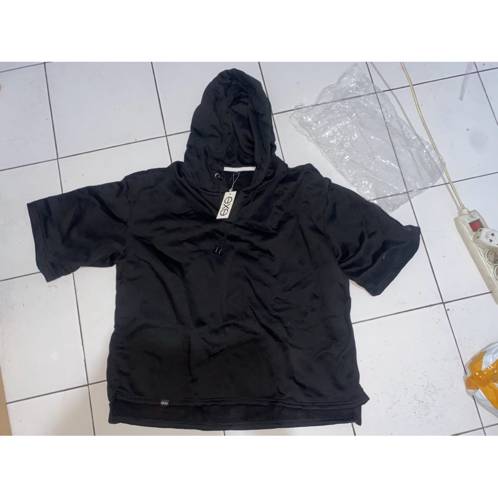 Hoddie Oversized Pendek Korean style Aveexy XL