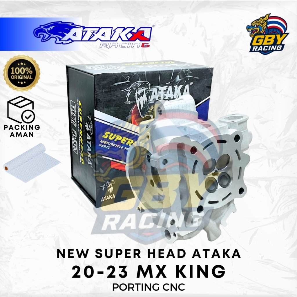 ATAKA Racing New Super Head 20/23 MX King - Cylinder Head 20 23 Jupiter MX Vixion R15 Original Ataka