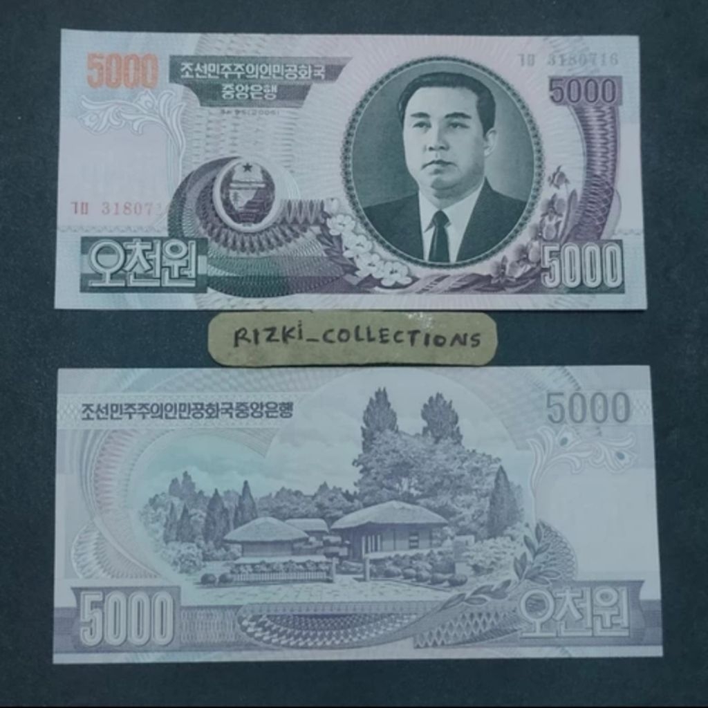 uang asing 5000 won Korea utara