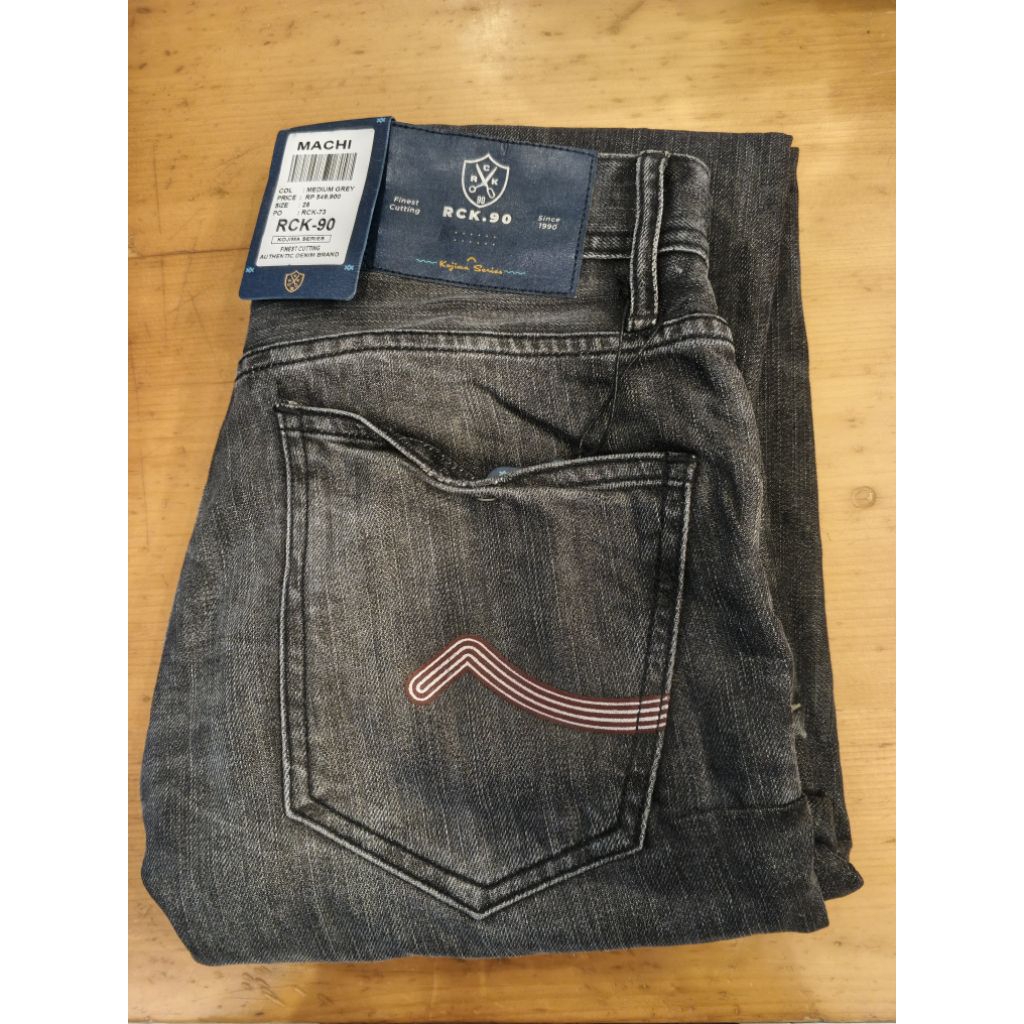 Celana Panjang Jeans Pria Rockstar Denim Original Slim Fit Machi Medium Grey