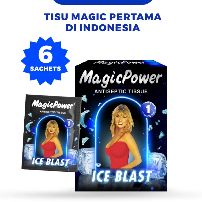 Tissue Magic Power Ice Blast 1 Pack Isi 6 | Antiseptik Tisu Power Tahan Lama Original