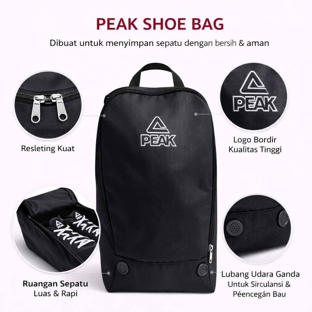 Tas sepatu PEAK XD15 Black Standar