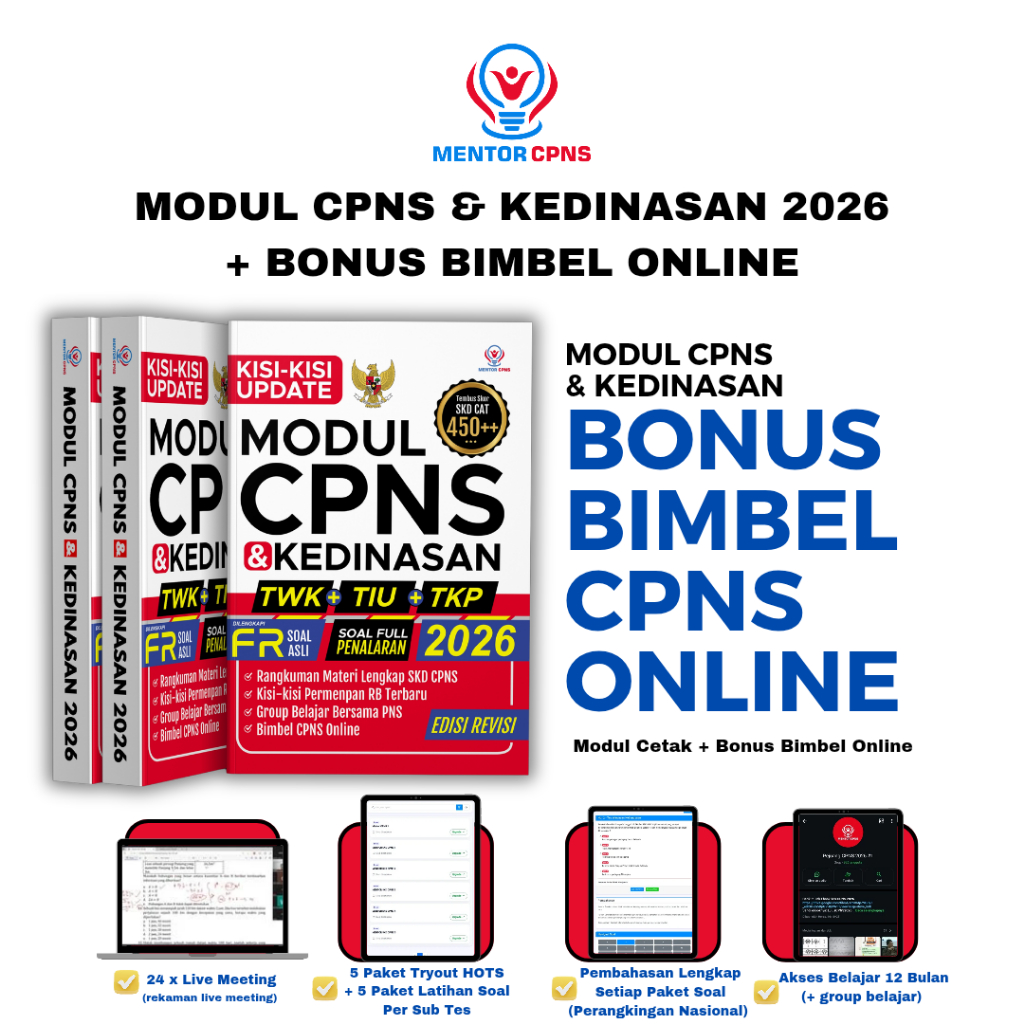 Modul SKD CAT CPNS & KEDINASAN 2026 Sesuai Kisi-kisi PAN-RB Soal FR, Hots dan Full Penalaran Tips Da
