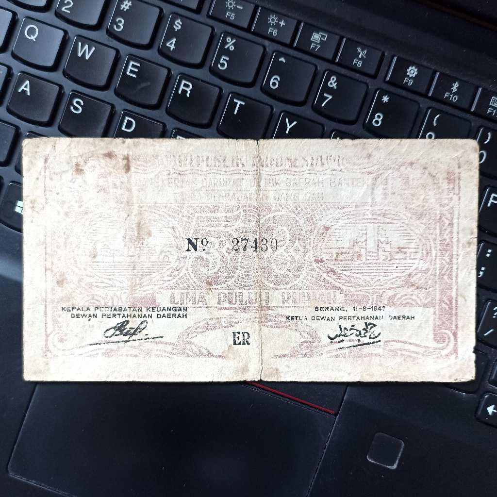 Uang Kuno Indonesia Orida Banten 50 Rupiah Tahun 1949