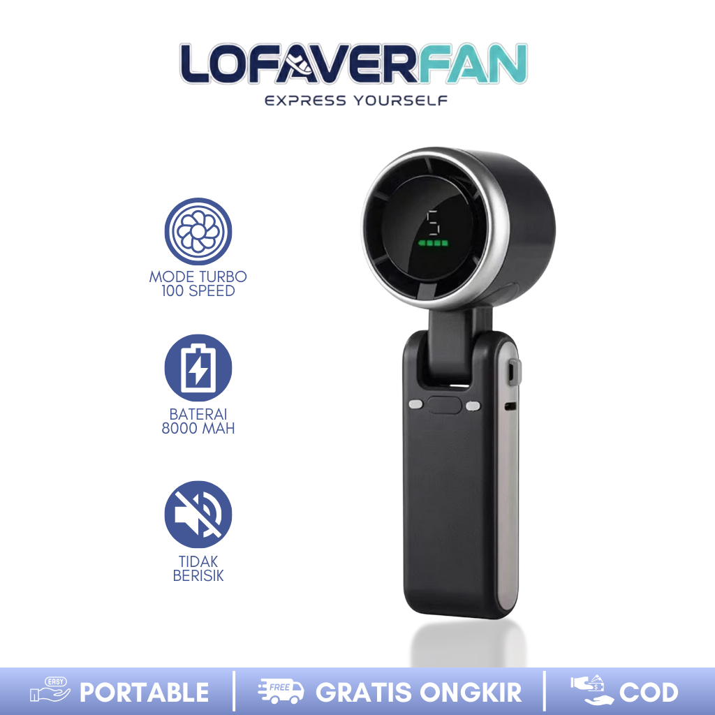 LOFAVERFAN - Kipas Angin Mini Portable Dapat DiLipat Mudah Genggam Kipas Angin Portable