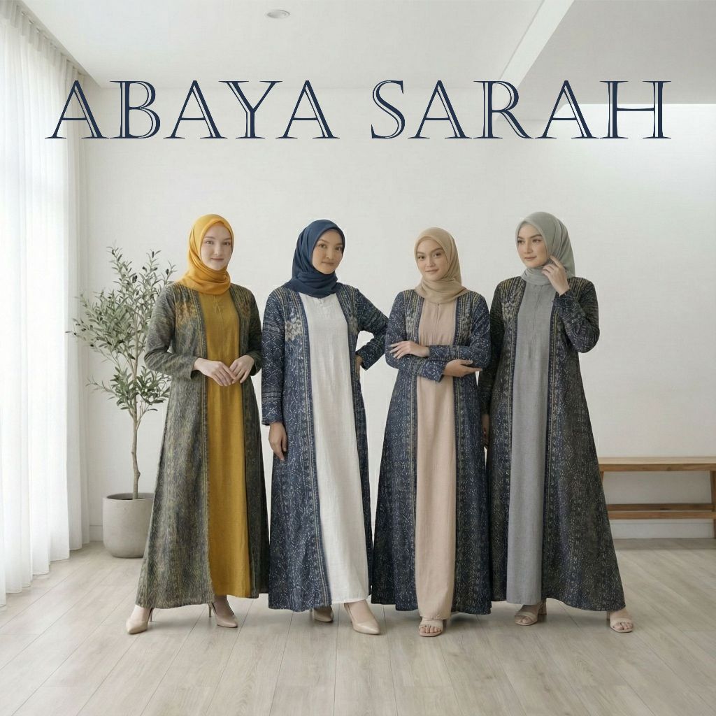 Baju Muslim Syari Gamis Bahan Rayon Adem Elegan Nyaman Dan Busui Friendly - Abaya Sarah