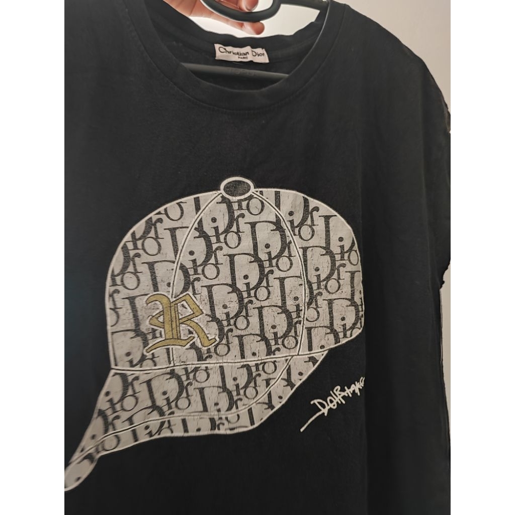 DIOR TSHIRT CAP LOGO BLACK