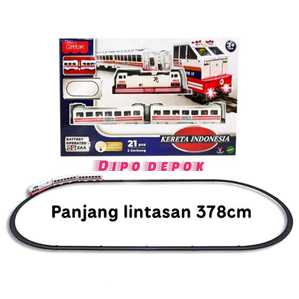 Train Set Mirip CC206 Seukuran Railking Mainan Miniatur Kereta Api Indonesia KAI