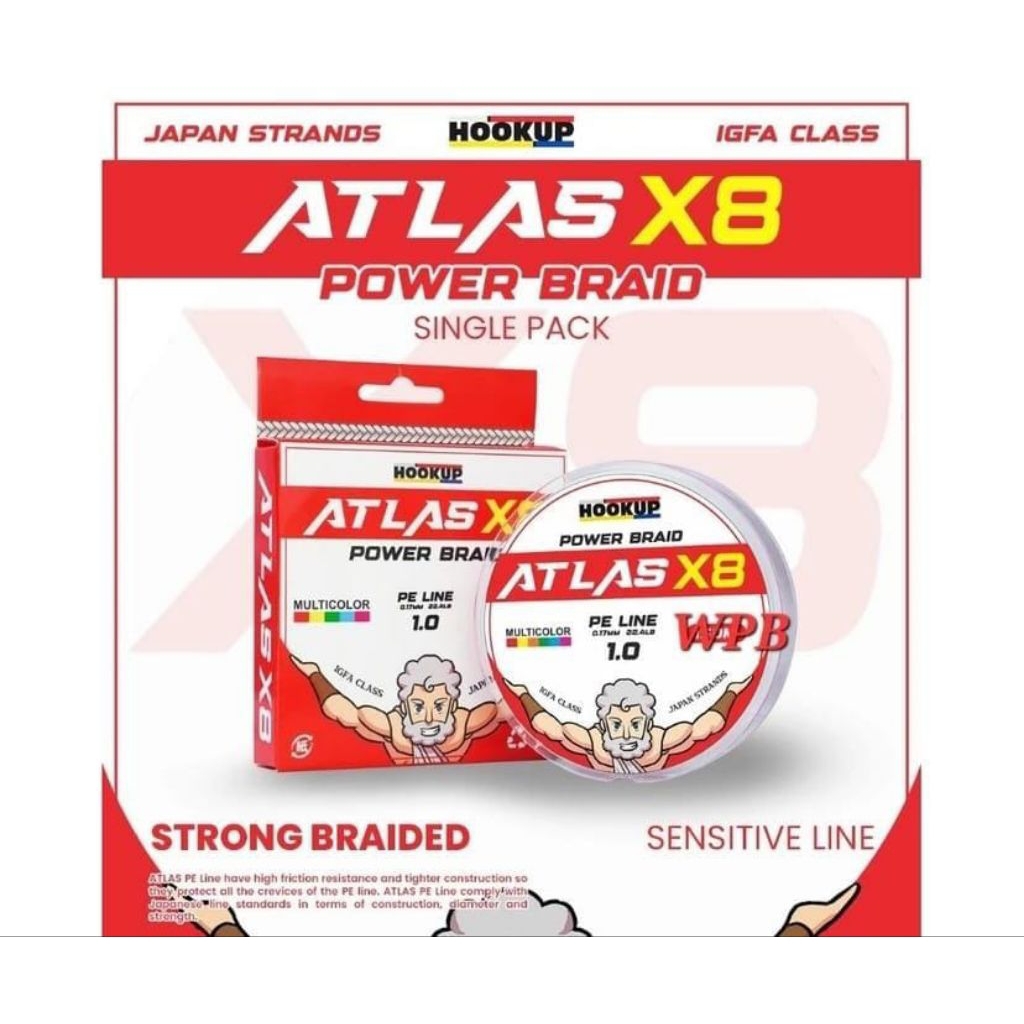 SENAR PANCING IKAN PE ATLAS X8 300M