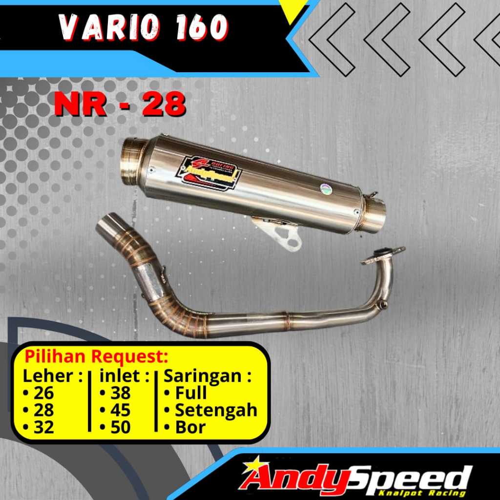 Knalpot Racing Brong Vario 160 Andy Speed Full Stainless