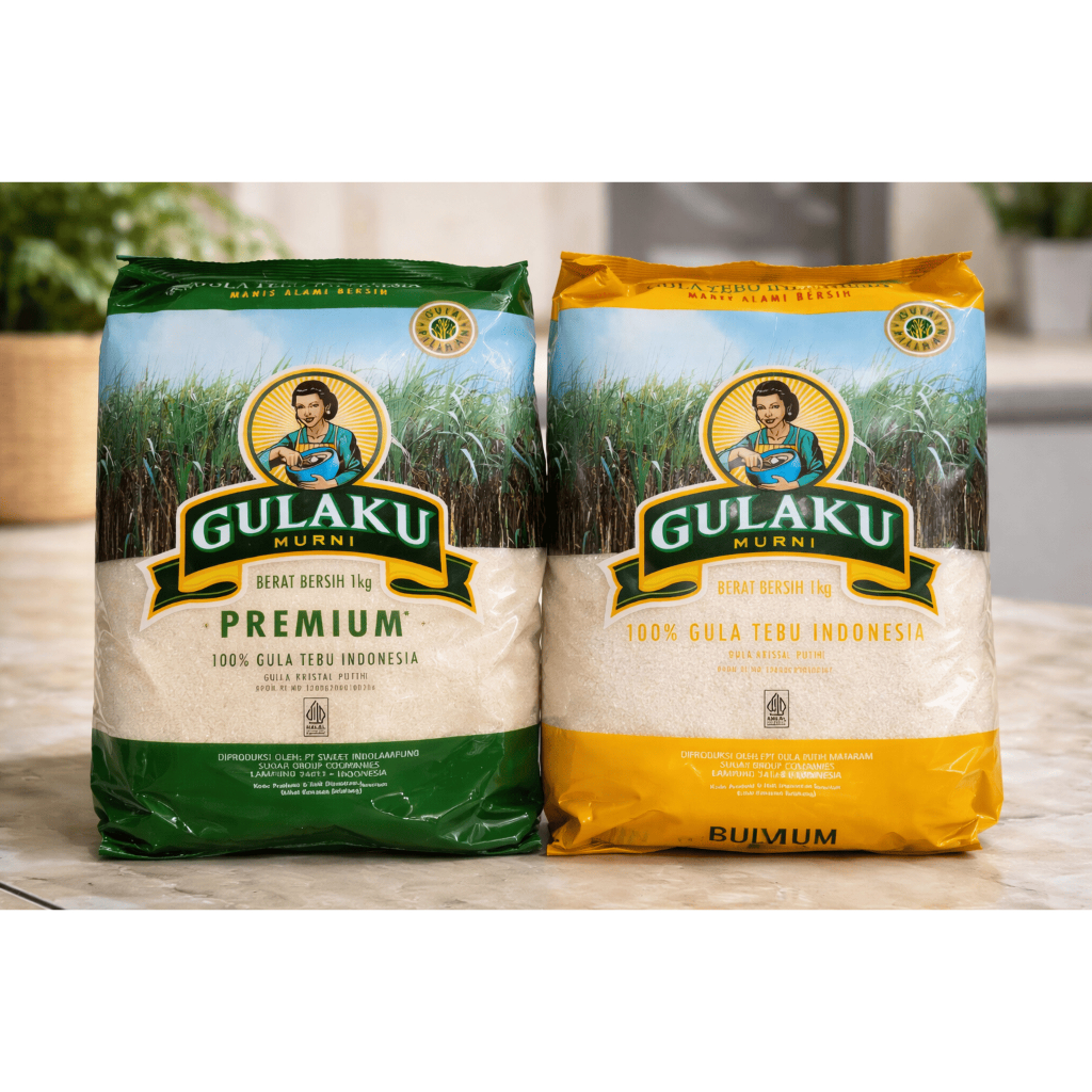 Gulaku Gula Pasir Putih Halus 1kg (kuning/Hijau)