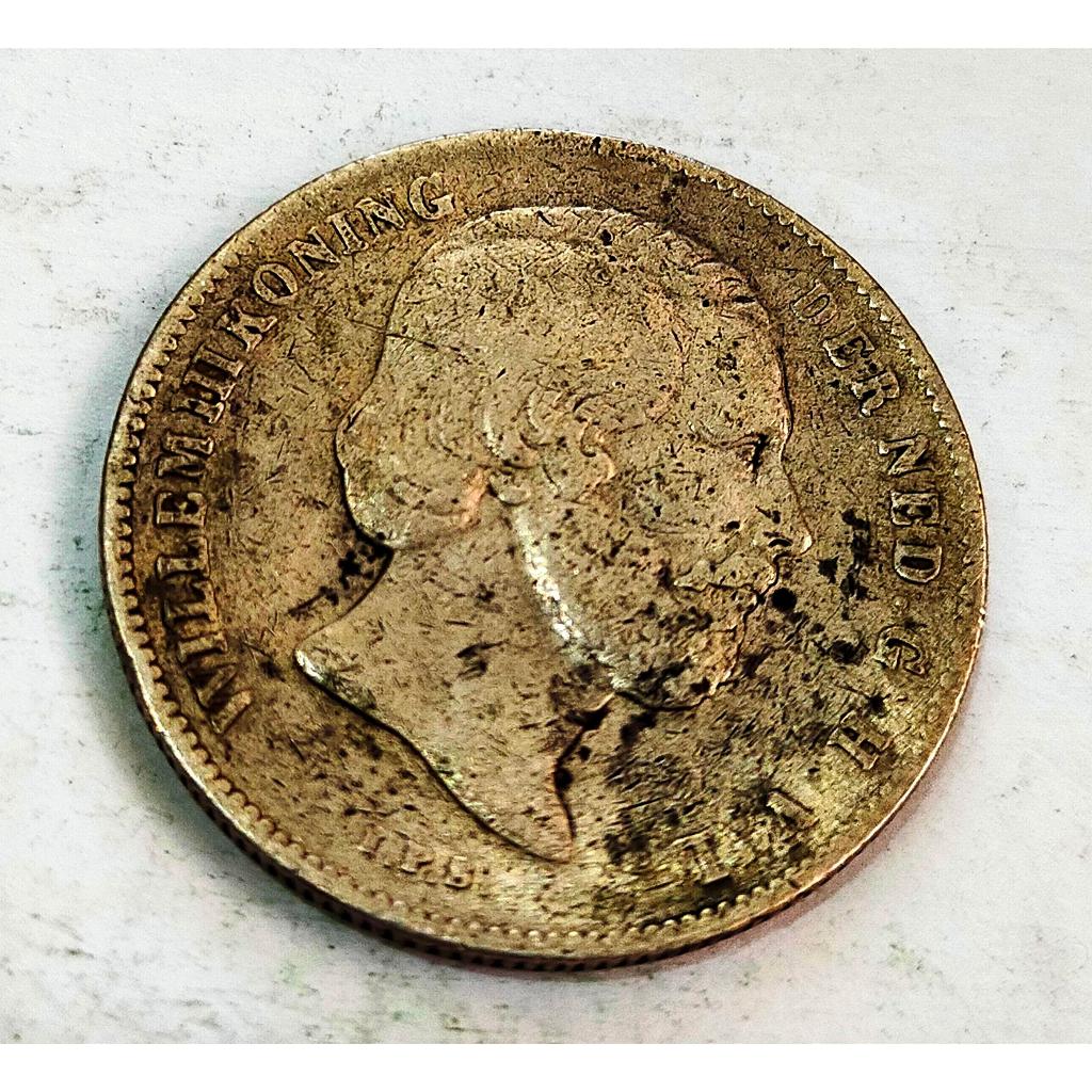 BL334 Koin 1/2 gulden 1861 King Willem 3 koin perak