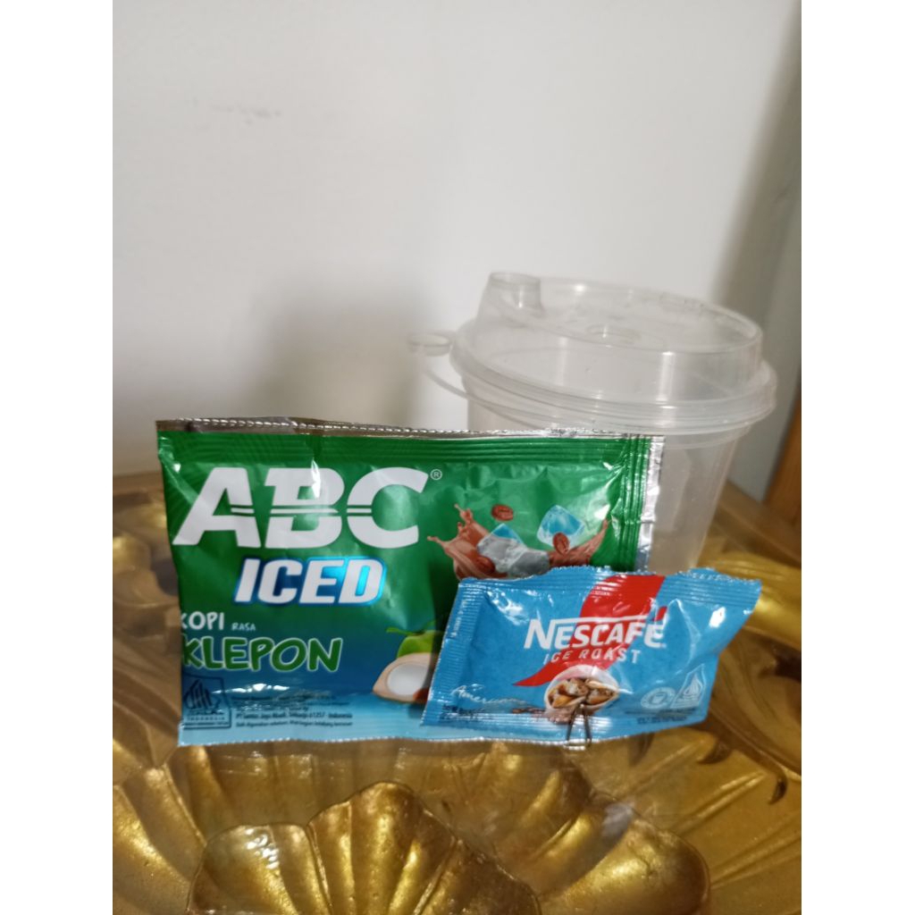 Kopi set ABC Klepon dan Nescafe Ice Roasted Plus Gelas Cafe Plastik