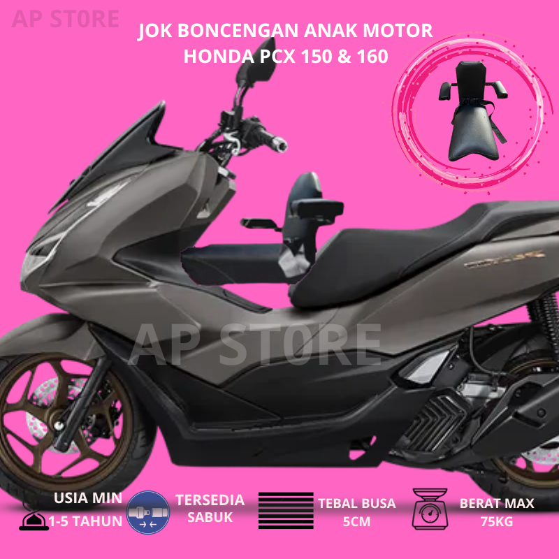 Jok Boncengan Anak Dengan Sandaran Motor PCX 160 PCX 150 2012-2025 Kursi Dudukan Anak Motor Matic