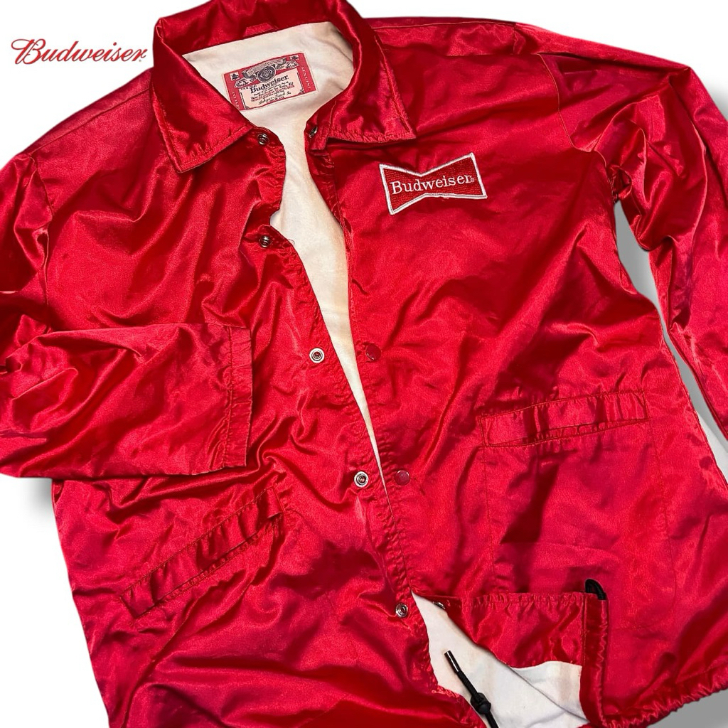 Jual Jaket Windbreaker Budweiser ORI Vintage 90's Official Bir Merchendise Coach Daleman Inner Sn Bu
