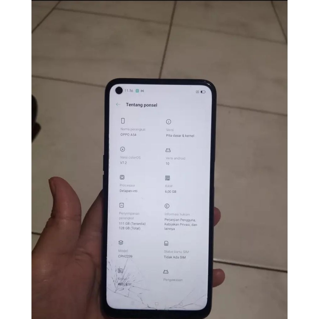 hp oppo a54 retak normal