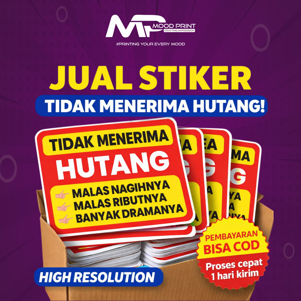 Stiker Sticker Warung TIDAK MENERIMA HUTANG / BON