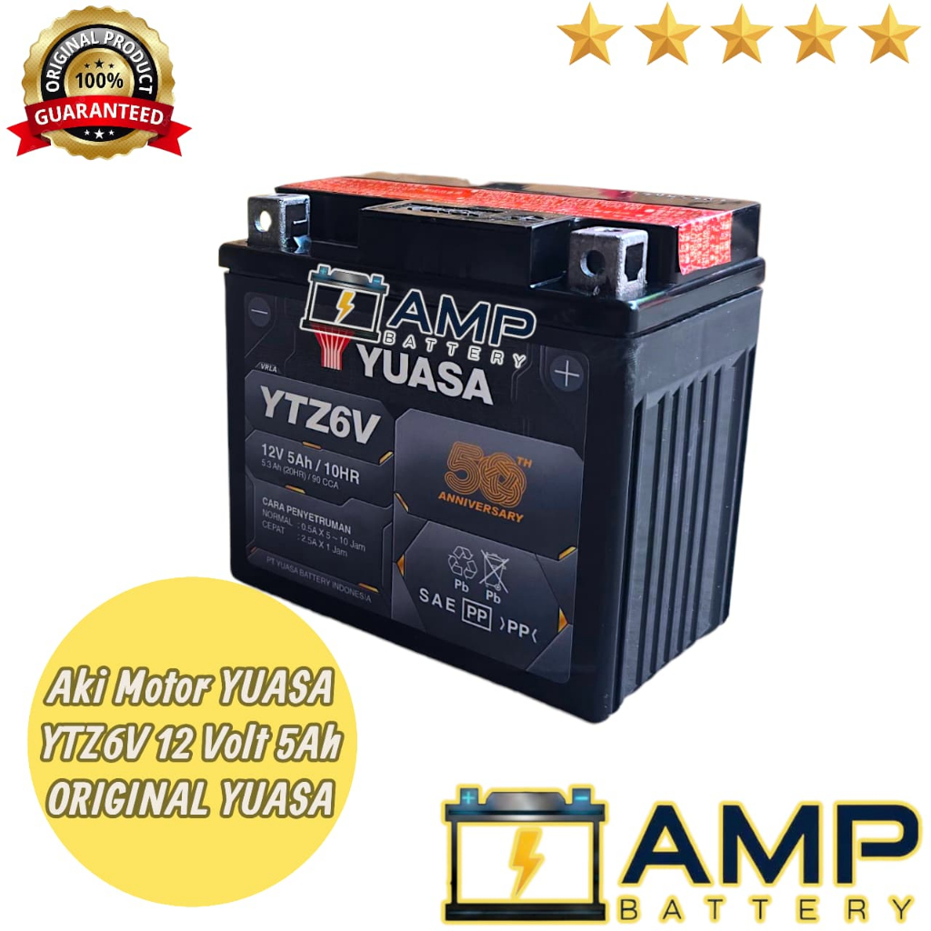AKI MOTOR HONDA PCX 150 160, ADV 150, SONIC, GTR 150 YUASA YTZ6V AKI KERING ORIGINAL YUASA