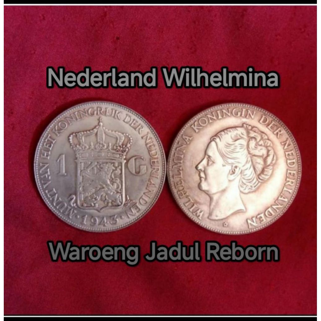 Koin Replika Tiruan Wilhelmina Koningin Belanda Nederlands 1/2 - 1 - 2 1/2 - 3 1/2 Gulden Koleksi Lo